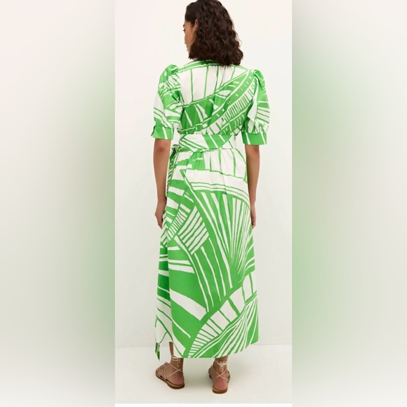 Marie Oliver Rita Wrap Verdant Green Patterned Long Summer Dress Size XS NEW NWT - Picture 4 of 4